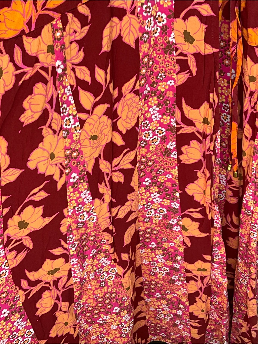 New Free People Floral Print Boho Maxi Dress lace trim XS $168 - Picture 5 of 8